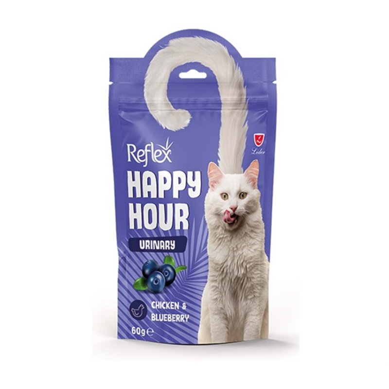 Happy Hour Urinary Chicken & Blueberry Urinary Tavuk ve Yaban Mersinli Üriner Sistem Destekleyici Kedi Ödül Maması (60 Gr)