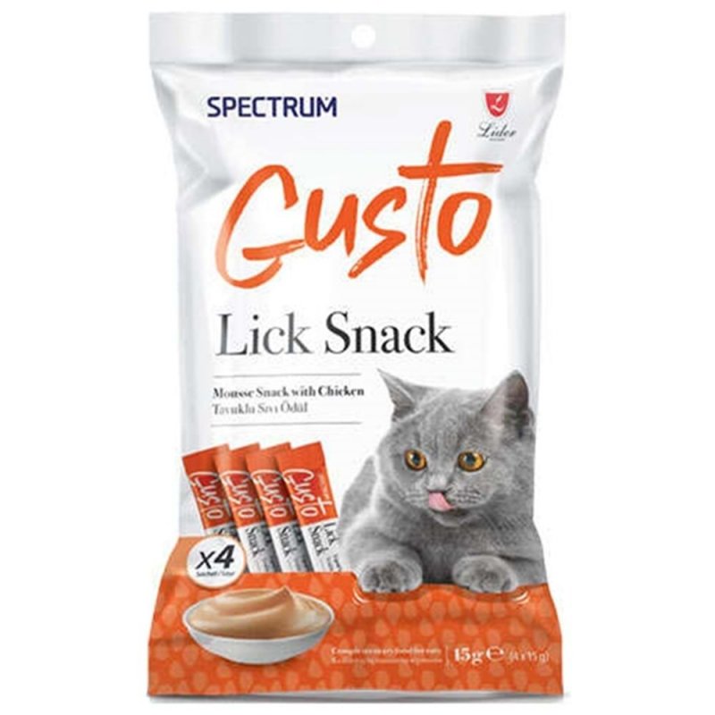 Spectrum Gusto Lick Snack Tavuk Etli Sıvı Kedi Ödülü (4x15 Gr)