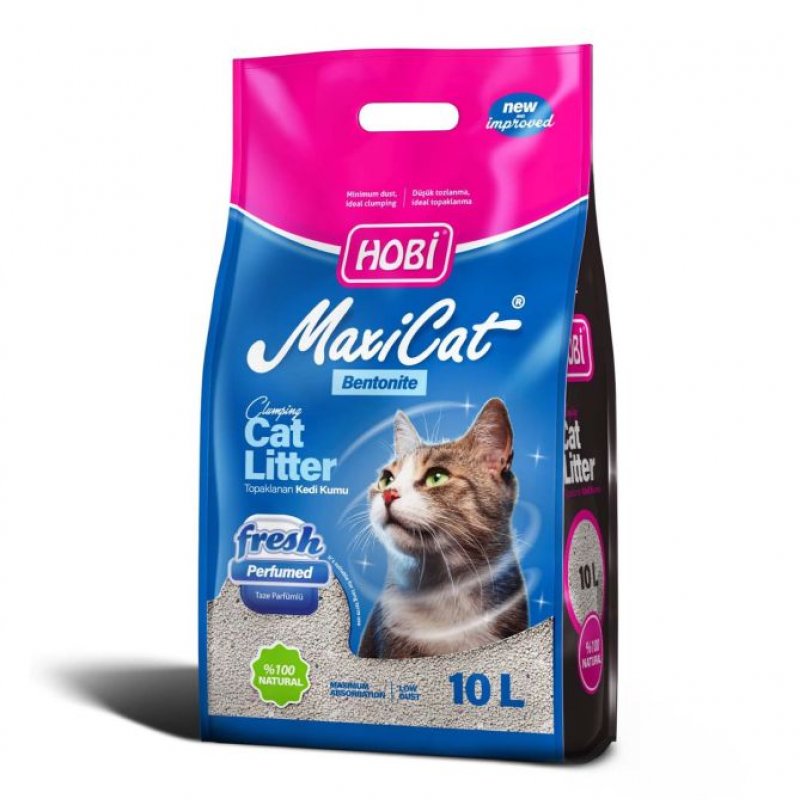 Hobi Maxicat Fresh Parfümlü Bentonit Kedi Kumu 10 Litre