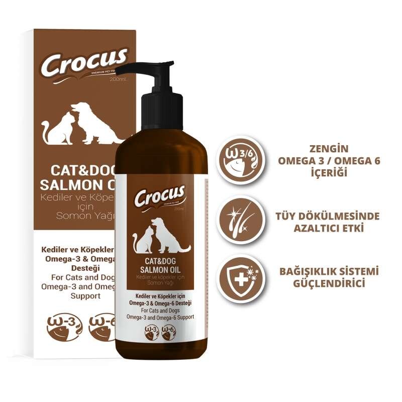 Crocus Salmon Oil Kedi ve Köpek Somon Yağı 200 ML