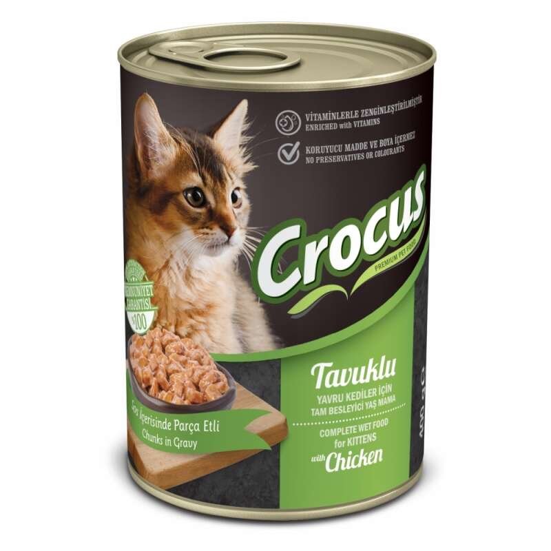 Crocus Kitten Tavuk Etli Sos İçinde Parça Etli Yavru Kedi Konservesi 400 Gr