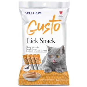 Spectrum Gusto Lick Snack Ton Balıklı ve Tavuk Etli Sıvı Kedi Ödülü (4x15 Gr)